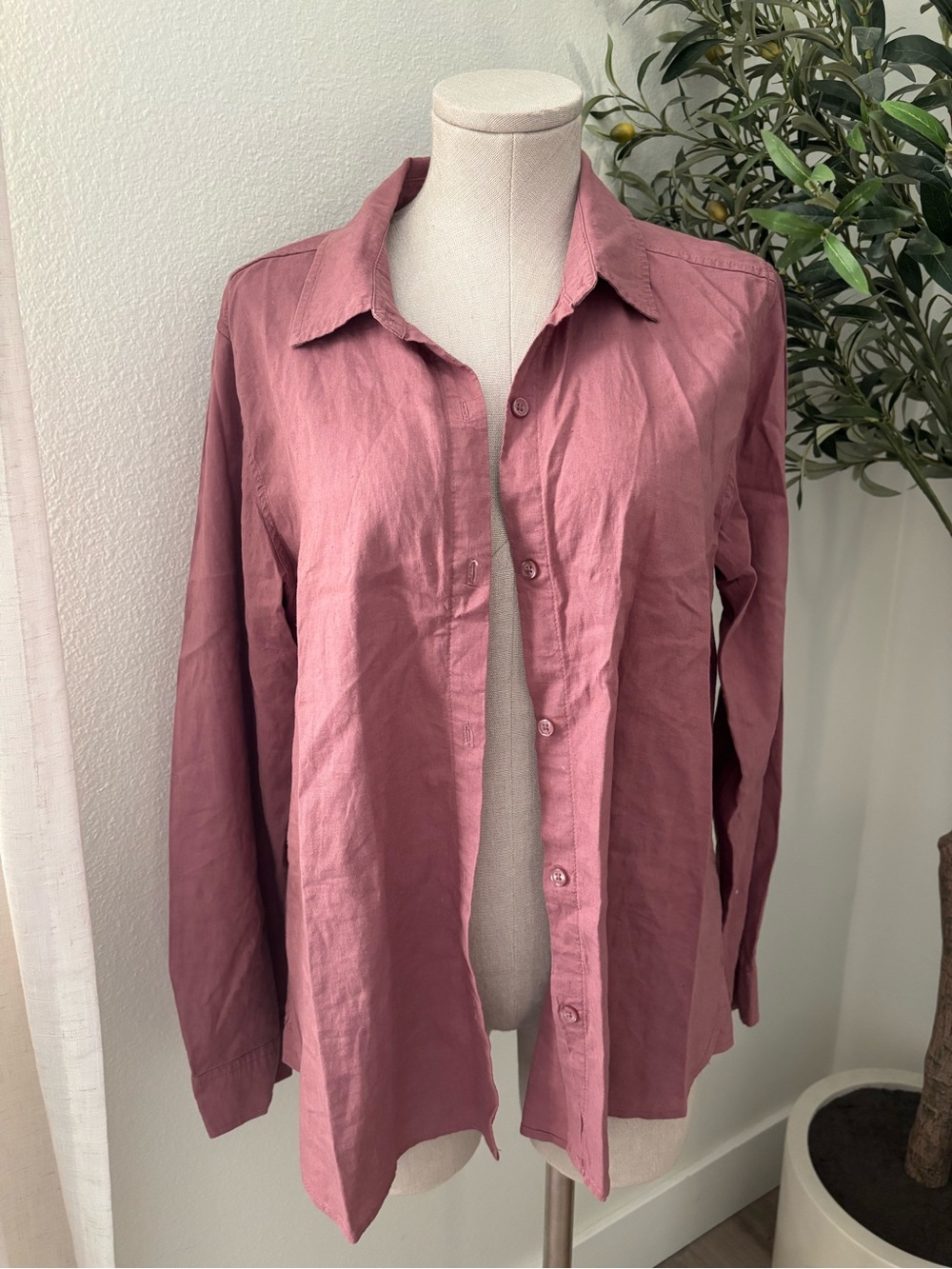 Needle + Cloth Button-Up Shirt - Dusty Rose